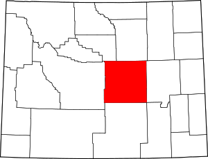 State map highlighting Natrona&#32;County