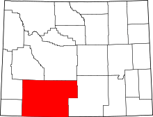 State map highlighting Sweetwater&#32;County