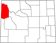 State map highlighting Teton&#32;County