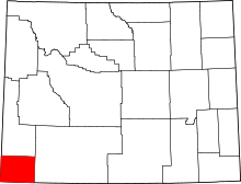 State map highlighting Uinta&#32;County