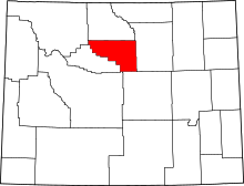 Map of Wyoming highlighting Washakie County