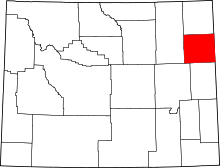 State map highlighting Weston&#32;County