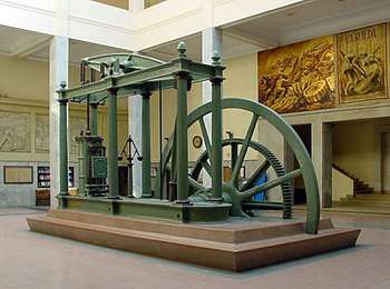 A museum display of Watt's steam engine