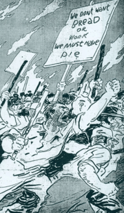 A contemporary newspaper's rendering of the strikers