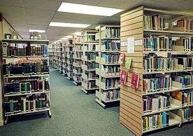 The book shelves ground floor of the Markfield Institute Library