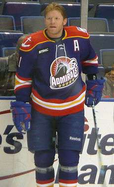 Mark Parrish standing on the ice with his hockey stick as a part of the Norfolk Admirals.