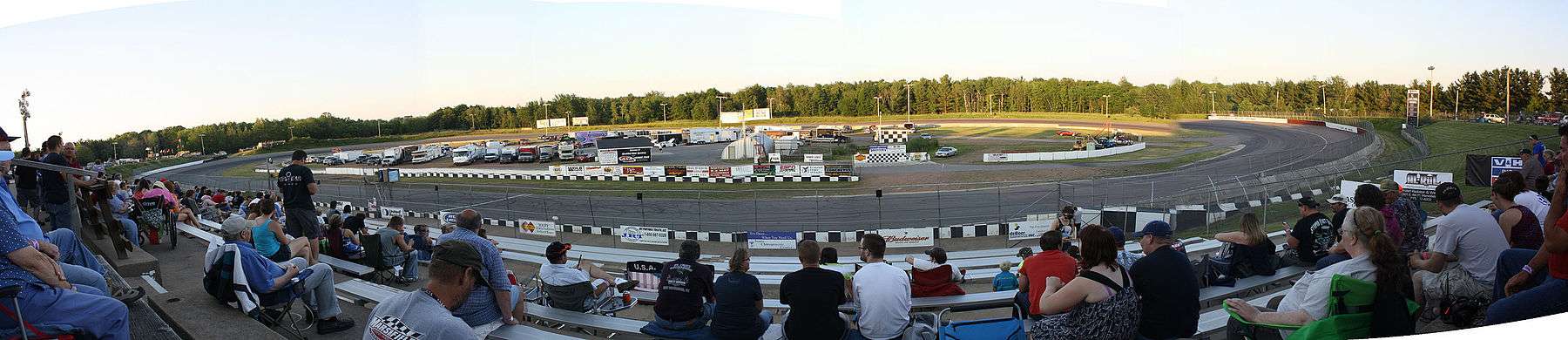 Panorama of Marshfield Motor Speedway from frontstretch