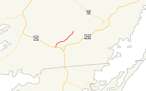 A map of far southern Eastern Shore of Maryland showing major roads.  Maryland Route 364 runs from US 13 near Pocomoke City to Pocomoke State Forest.