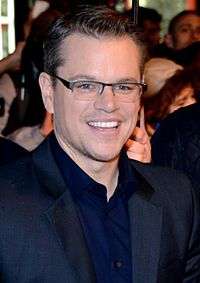 photo of Matt Damon at the Paris premiere of The Monuments Men in 2014.