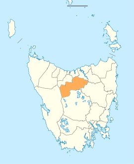 Map showing Meander Valley in Tasmania