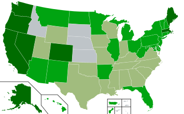 Map of medical cannabis laws in the US