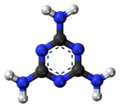 Ball-and-stick model of the melamine molecule