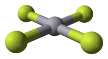 Molecular structure of mercury(IV) fluoride.