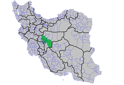 Map of counties that Isfahan Metropolis overlaps on