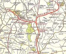 map of railway lines in lightly populated countryside