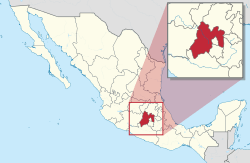Map of Mexico with State of Mexico highlighted