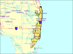Map of Miami metropolitan area