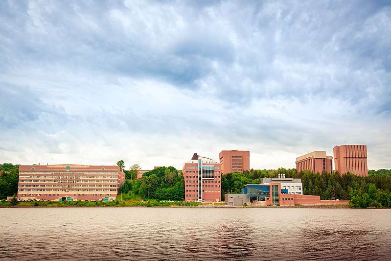 Michigan Tech campus as viewed from across the Portage Canal