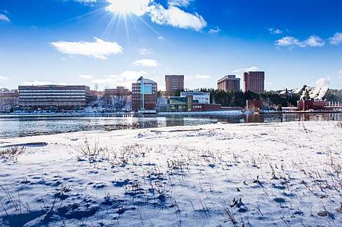 Michigan Tech's campus in winter