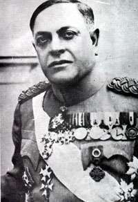 black and white photograph of a man in military uniform