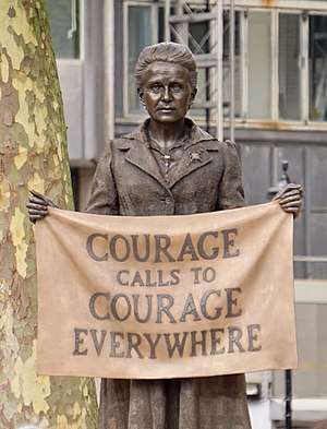 The statue of Millicent Fawcett in Parliament Square.