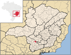 The location of Boa Esperança as shown within the map of the State of Minas Gerais