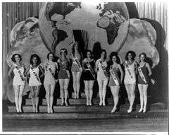 Lineup of pageant contestants