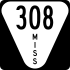 Mississippi Highway 308 marker