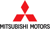 Three red diamonds arranged in a triangular pattern with the words "Mitsubishi Motors" in black beneath