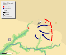 day 6 last phase, showing general retreat of Byzantine army towards Wadi-ur-Ruqqad.