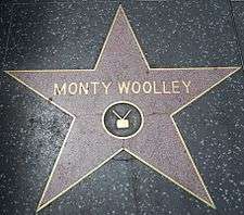 Monty Woolley's star, showing a "TV" emblem, even though his category is "Motion Pictures"