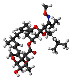Ball-and-stick model of the moxidectin molecule