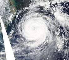 Satellite photo of Muifa off Okinawa