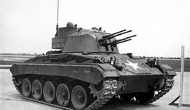 T77 gun motor carriage housed T89 multibarreled gun mount