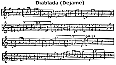 A partiture of a Diablada tune.