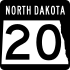 North Dakota Highway 20 marker