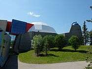  NE view from parking lot of Centennial Planetarium, May 2017.