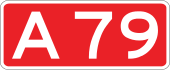 A79 motorway shield}}