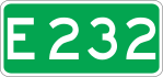 European route E 232 shield}}