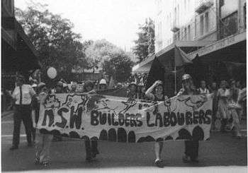NSW Builders Labourers march on International Women's Day 1975, Sydney.
