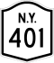 New York State Route 401 marker