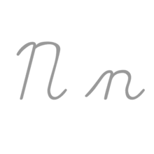 Writing cursive forms of N