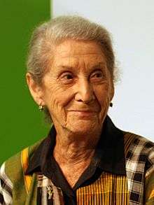 A head-and-shoulders photograph of an elderly woman