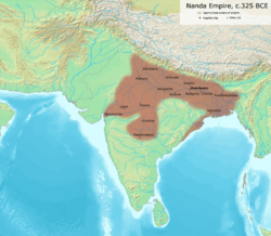 A map of Dhana Nanda's empire
