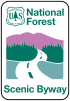 National Forest Scenic Byway marker