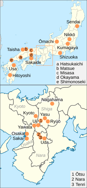 Most of the National Treasures are found in the Kansai area and western Honshū, although some are in central and north Honshū or Kyushu.