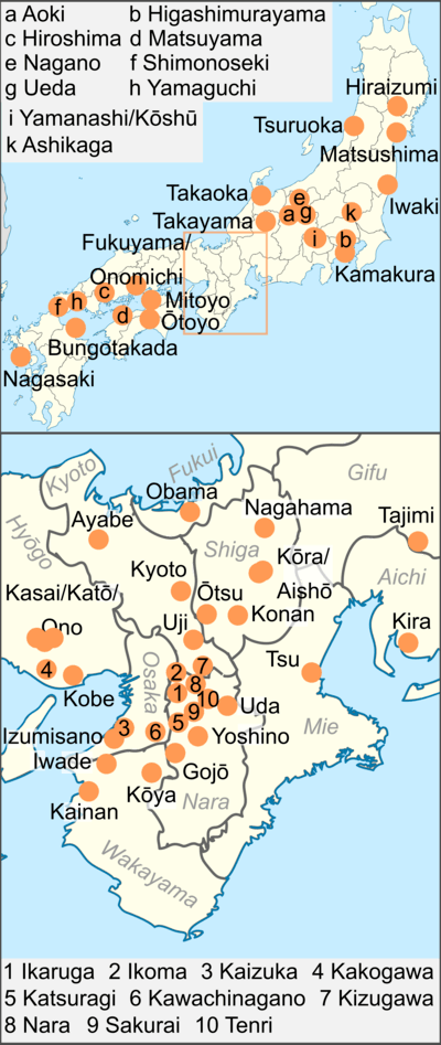 Most national treasures are found in the Kansai region of Japan while some are also located in cities on Honshū, Kyushu and Shikoku.