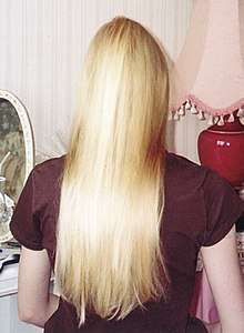 a woman with blond hair