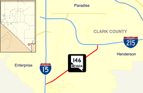 Nevada State Route 146 connects I-15 and I-215 in southern Clark County, Nevada.