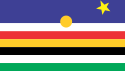 Flag with multicolored bars, sun and star, 2011 to 2016
